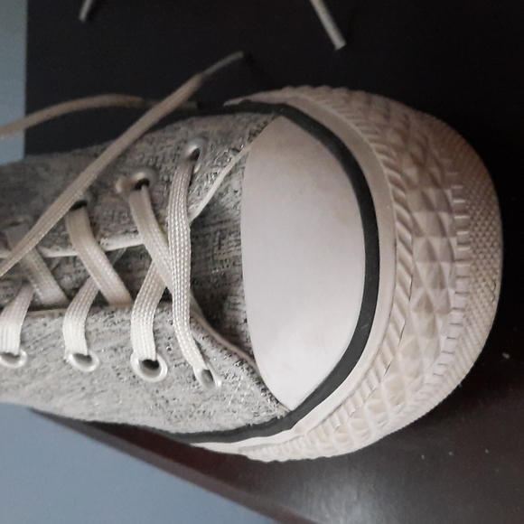 Converse Chuck Taylor All Star Grey & Glitter Fabric High Top Sneakers Size 6.5 - Picture 5 of 15